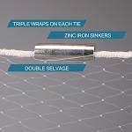 Yeahmart American Saltwater Fishing Cast Net for Bait Trap Fish 4ft Radius Casting Nets with Heavy Duty Real Zinc Sinker Weights, 3/8inch Mesh Size