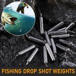 Dr.Fish 50 Pack Fishing Drop Shot Weights Lead Fishing Weights Pencil Skinny Sinkers with Barrel Swivels for Freshwater Bass Fishing 1/2oz