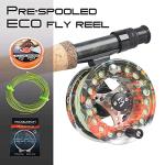 M MAXIMUMCATCH Maxcatch ECO Large Arbor Fly Fishing Reel (3/4wt 5/6wt 7/8wt) and Pre-Loaded Fly Reel with Line Combo (Brook Trout Fly Reel Loaded Moss Green Line, 3/4 Weight)