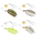 MadBite by KastKing Spinnerbait Fishing Lures, Clear Water Color Kits, 1/2 oz, Colorado & Willow, 4 pcs