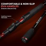 KastKing Brutus Spinning Rods & Casting Fishing Rods, IM6 Graphite Blanks, 2-Piece Rods with Extra Tip Section, PTS Power Transition System, No-Slip Grip, Hook Keeper