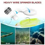 MadBite by KastKing Spinnerbait Fishing Lures, Clear Water Color Kits, 1/2 oz, Colorado & Willow, 4 pcs