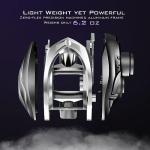 KastKing MegaJaws Elite Baitcasting Reels, 7.2:1 Gear Ratio, Left Handed, Black Violet, Shallow Spool, No Flipping Switch