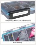 Gonex Tackle Boxes for Fishing 2-Pack Waterproof with Adjustable Compartments, Clear Portable Tackle Trays, Plastic Tackle Organizers with DIY Dividers for Lures Hooks & Bass Gear, 3600, Gray