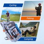 VKVXCLON Fishing Backpack Tackle Storage Bag with 2 Tackle Boxes,Lightweight Outdoor Water-Resistant Fishing Shoulder Bag with Rod Holder-Store Fishing Gear for Fishing(Grey)