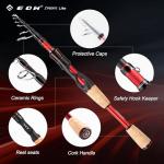 EOW XPEDITE LITE Portable Telescopic Fishing Rods & Combo, Spinning & Casting Fishing Poles, 24T Carbon Rod Blanks, Solid Carbon Tip, Split Cork Grips, Travel Rod, Combos with 5+1BB Spinning Reel
