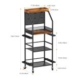 4-Tier Fishing Rod Rack Holder with Pegboard & Locking Wheels - Heavy Duty Mobile Storage Cart Organizes up to 12 Rods, Tackle Box, Reels & Gear for Garage