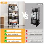 4-Tier Fishing Rod Rack Holder with Pegboard & Locking Wheels - Heavy Duty Mobile Storage Cart Organizes up to 12 Rods, Tackle Box, Reels & Gear for Garage