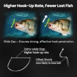 FishTrip 50pcs EWG Hooks for Bass Fishing Hooks, Extra Wide Gap Offset Worm Hook Texas Rig Fish Hooks for Bass Trout Freshwater Saltwater 4/0