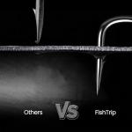 FishTrip 50pcs EWG Hooks for Bass Fishing Hooks, Extra Wide Gap Offset Worm Hook Texas Rig Fish Hooks for Bass Trout Freshwater Saltwater 4/0