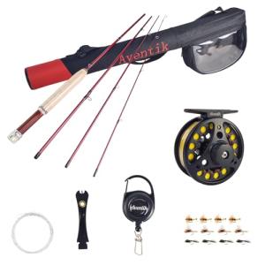 Aventik Whisperer Fly Fishing Rod and Reel Combo, 6FT 0/1/2/3wt, 7FT 3/4wt, Freshwater Ultra Light Fly Fishing Starter Kit with Cordura Rod Case(6'8'' LW2/3 Combo)