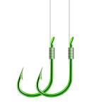 Dyxssm Small Fishing Hooks with Line Tiny Fishing Hook on Nylon Fishing Line (Pack of 20) (Type-B: Green, 6#)