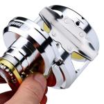 PROBEROS Conventional Reel Trolling Reels - Lever Drag Deep Sea Ocean Big Game Offshore Jigging Fishing Reels - Gold Silver (500, Right)