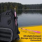 Goture Telescopic Mini Pocket Fishing Pole, Portable Fishing Hand Pole, Stream River and Universal Lake Fishing Rod, Ultralight High Strength Fishing Rods Fit for Beginners, 10FT/3.0M Pink, 1pc