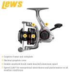 Lew's Laser SG Speed Spin Freshwater Spinning Fishing Reel, Size 400 Reel, Right or Left-Hand Retrieve, 5.2:1, Zero Reverse 1-Way Clutch Bearing, Silver