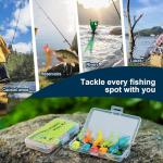 Lernbac 9 pcs Fly Fishing Popper Lures Kit, 2 Sizes Topwater Fishing Lures for Bass Panfish Bluegill Crappie for Freshwater and Saltwater, 2026 New Year Gift for Fishing Lover