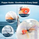 Lernbac 9 pcs Fly Fishing Popper Lures Kit, 2 Sizes Topwater Fishing Lures for Bass Panfish Bluegill Crappie for Freshwater and Saltwater, 2026 New Year Gift for Fishing Lover