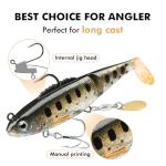 TRUSCEND Fishing Lures for Bass Trout Jighead Lures Paddle Tail Swimbaits Soft Fishing Baits Freshwater Saltwater Jigging Bass Fishing Gear Gifts for Men