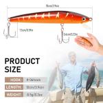 Fishing Lures Kit with Organizer Box, Mixed Including Minnow Popper Crank VIB Pencil Baits with Hooks for Saltwater Freshwater, Fishing Lure kit Gift for Family Fishing Beginner and Pros