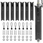 8 Pack Plastic Fishing Rod Holders Racks for Boat, Tube Fishing Rod Pole Side-Mount with Screws