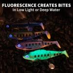 TRUSCEND Fishing Lures for Bass Trout Jighead Lures Paddle Tail Swimbaits Soft Fishing Baits Freshwater Saltwater Jigging Bass Fishing Gear Gifts for Men