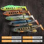 TRUSCEND Fishing Lures for Bass Trout Jighead Lures Paddle Tail Swimbaits Soft Fishing Baits Freshwater Saltwater Jigging Bass Fishing Gear Gifts for Men