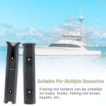 8 Pack Plastic Fishing Rod Holders Racks for Boat, Tube Fishing Rod Pole Side-Mount with Screws