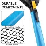Foldable Floating Kayak Fly Fishing Landing Net for Trout, Catfish, Bass – Catch and Release Fish Net with EVA Foam Handle & Fish-Friendly Mesh for Safe Release, Blue