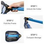 Foldable Floating Kayak Fly Fishing Landing Net for Trout, Catfish, Bass – Catch and Release Fish Net with EVA Foam Handle & Fish-Friendly Mesh for Safe Release, Blue