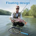 Foldable Floating Kayak Fly Fishing Landing Net for Trout, Catfish, Bass – Catch and Release Fish Net with EVA Foam Handle & Fish-Friendly Mesh for Safe Release, Blue
