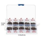 VIPMOON 500PCS Small Fishing Hooks, Strong Sharp 10 Different Sizes Fishing Hooks High Carbon Steel, Freshwater/Seawater with a Portable Plastic Box for Tuna, Catfish, Bass