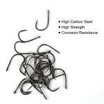 VIPMOON 500PCS Small Fishing Hooks, Strong Sharp 10 Different Sizes Fishing Hooks High Carbon Steel, Freshwater/Seawater with a Portable Plastic Box for Tuna, Catfish, Bass
