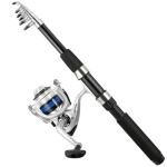 OLOLYAP Fishing Pole Combo Set 6.9ft 2PCS Telescopic Fishing Rod and Reel Combo with Fishing Pliers and Lip Gripper Collapsible Fishing Rod and Reel Kits for Bass