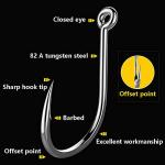 Dyxssm 150pcs/lot Circle Fishing Hooks Extra Strength Octopus Barb Fishing Hook with Offset Ponit (8# (150pcs))