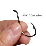 100pcs Octopus Beak Offset Fishing Hooks Froged Sport Circle Hooks Sharp High Carbon Steel Fishing Hook-6 Sizes