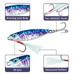 TRUSCEND Fishing Jigs Lures with Hand-Polished Colorfully Reflective Lead Fishing Spoons Glow Hard Swimbaits for Walleye Bass Trout Pike Tuna Salmon Freshwater & Saltwater Fishing Gear Gifts for Men