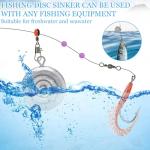 Fishing Weights Sinkers, Disc Sinkers Weights Coin Sinkers Freshwater Saltwater River Bank Surf Fishing Catfishing 1oz 2oz 3oz 4oz (2oz-8pcs)