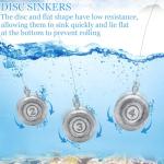 Fishing Weights Sinkers, Disc Sinkers Weights Coin Sinkers Freshwater Saltwater River Bank Surf Fishing Catfishing 1oz 2oz 3oz 4oz (2oz-8pcs)
