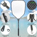 GOODCAT Fly Fishing Net, Bass Trout Landing Net, Folding Fishing Nets Fresh Water, Safe Fish Catching or Releasing, Fly Fishing net Magnetic Release