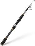 Jenseits Telescopic Fishing Rod, Spinnig & Casting Travel Fishing Rod -24 Ton Carbon Fiber,M/F Action, Comfortable EVA Handle, Pocket Fishing Pole for Bass Trout Fishing