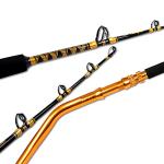 Fiblink Saltwater Fishing Rod 2 Piece Bent Butt Trolling Rod Deep Sea Roller Rod Big Game Conventional Boat Fishing Pole (Conventional Guides-6'80-120lbs)