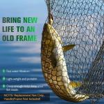 Dovesun Fishing Net Fish Landing Net Foldable Fishing Replacement Net for Freshwater Saltwater Fishing Net Replacement Netting Black Color Handle/Frame Not Included