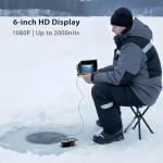 Jiisquilyx Fish Finder & Underwater Camera: 6'' HD 1080P Waterproof Ice Fishing Camera with Monitor｜Portable Fish Finders for Ice/Lake Fishing｜Depth Finder for Boat/Kayak & Murky Under Water