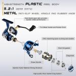 Elvaesther Spinning Reel Smooth 5.2:1 Stainless 5+1 BB Fishing Reels for Freshwater Saltwater Outdoor Fishing LC2000/2500 LC2500