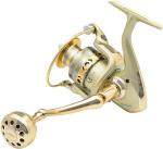Fishdrops Fishing Reels Lightweight Spinning Reel, 15.5 LBs Max Drag, 5.1:1/5.5:1 High Speed Ultra Smooth Powerful with CNC Aluminum Spool Spinning Reels Freshwater(Black/Gold)