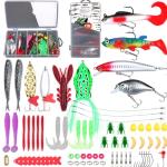 𝗘𝗫𝗔𝗨𝗥𝗔𝗙𝗘𝗟𝗜𝗦 Fishing Gear fishingLure Fish Bait Soft Hard Lure Baits Tackle Box 75pcs Bass Trout Salmon Minnow Popper Crankbait Pencil Plastic Topwater Frogs Lure Lures Spinner