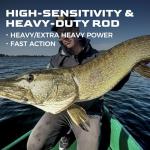 HANDING M1 Musky Rod Heavy Casting Rod 7'6" 2-Piece Baitcaster Rod for Northern Pike Catfish Striped Bass Snook with Fast Action 30T+24T Carbon Fiber