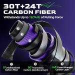 HANDING M1 Musky Rod Heavy Casting Rod 7'6" 2-Piece Baitcaster Rod for Northern Pike Catfish Striped Bass Snook with Fast Action 30T+24T Carbon Fiber