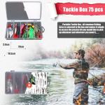 𝗘𝗫𝗔𝗨𝗥𝗔𝗙𝗘𝗟𝗜𝗦 Fishing Gear fishingLure Fish Bait Soft Hard Lure Baits Tackle Box 75pcs Bass Trout Salmon Minnow Popper Crankbait Pencil Plastic Topwater Frogs Lure Lures Spinner