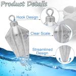 Fishing Pyramid Weights Sinkers Rhombus Quadrangle Lead Triangle Fishing Sinkers Surf Fishing Sinkers for Ocean Saltwater Fishing Casting Gear Tackle 1oz 2oz 3oz 4oz (1oz-10pcs)